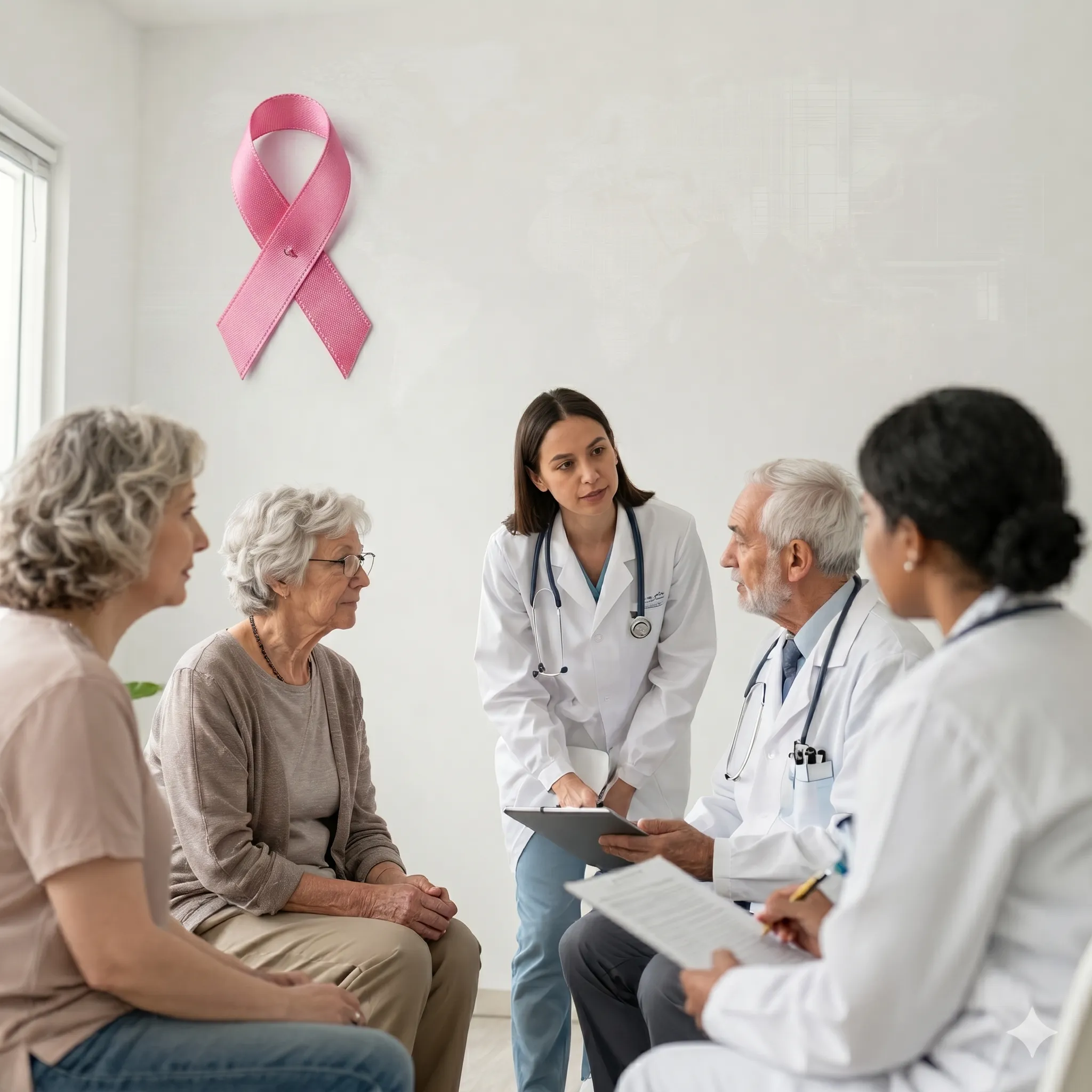 Equipo de salud acompañando a pacientes y familiares